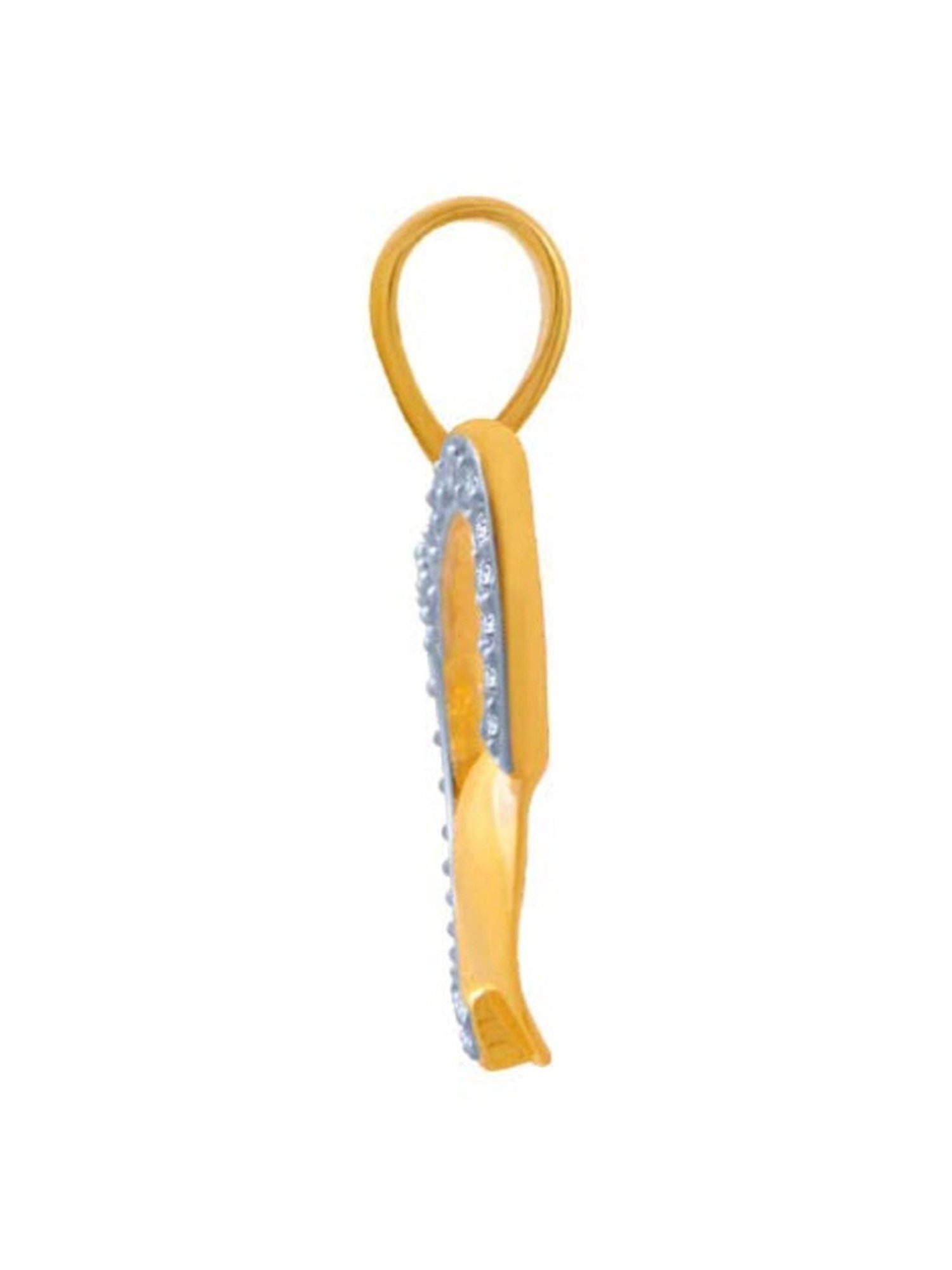 P.C. Chandra Jewellers 14k Yellow Gold American Diamond Pendant