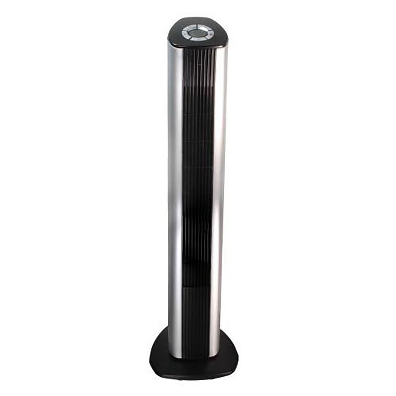 Comfort Zone CZTF420BK Powerful 42 Inch Slim Space-Saving 4 Speed Indoor Home Oscillating Tower Fan with Full Function Remote Control, Black