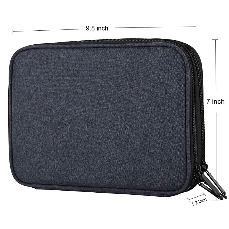 Organizer 2 Layer Electronic Accessories Organizer Travel Storage Bag for Charging Cable phone Power Bank Mini Tablet Up to 79 Make up Organizer Bag for Traveling Navy