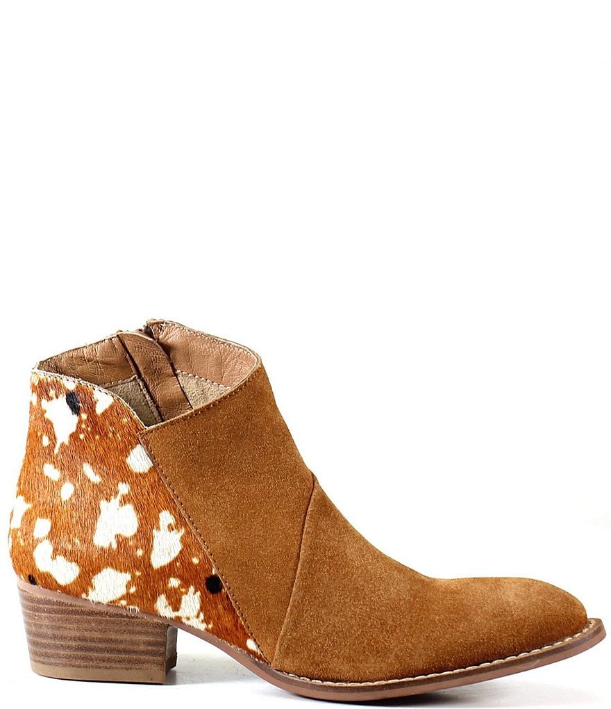 Diba True Sea Sons Printed Calf Hair Western Suede Booties