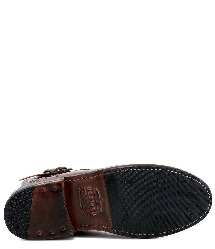 Bed Stu Becca Leather Buckle Detail Booties