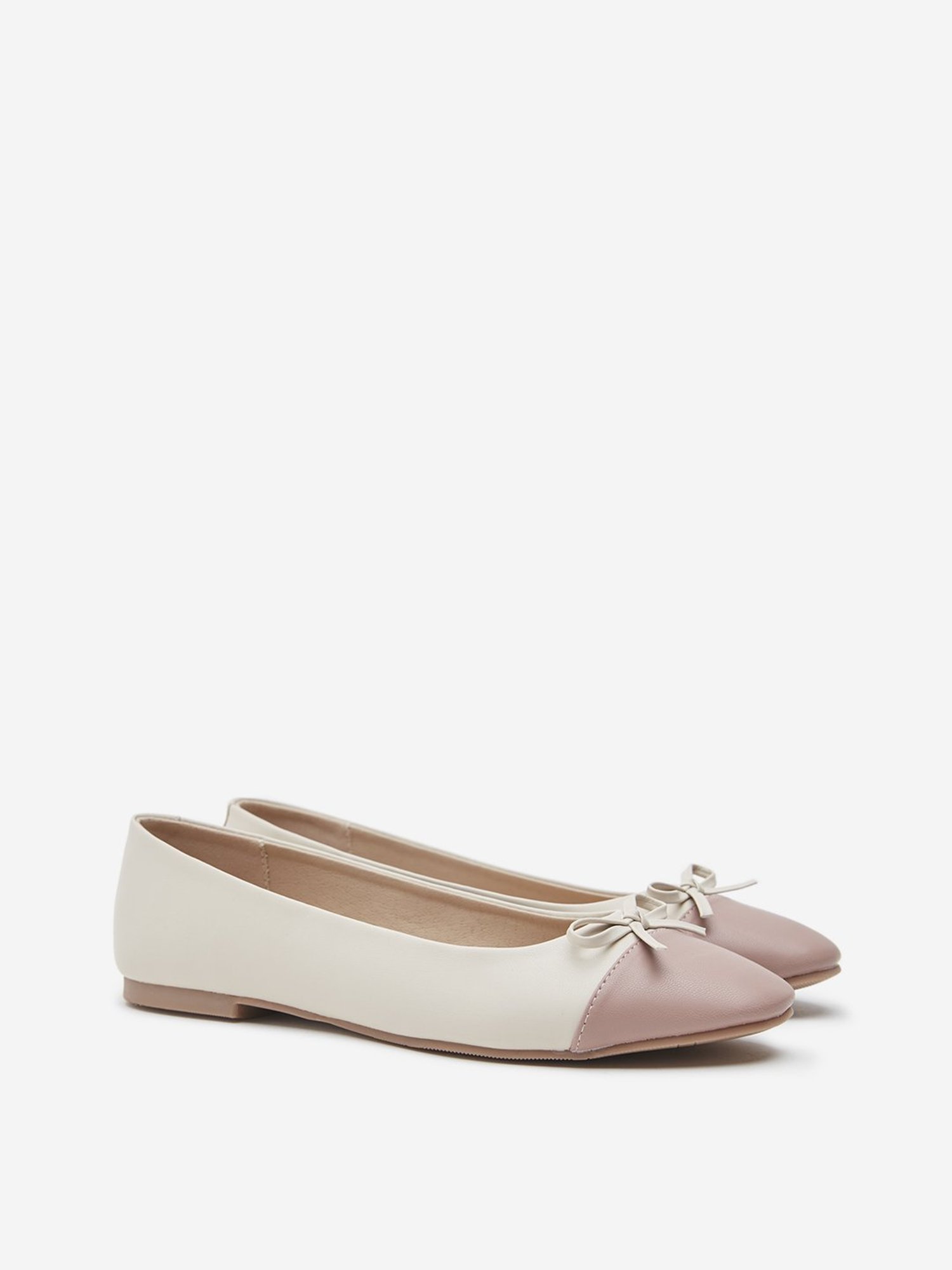 LUNA BLU by Westside Ivory Colour-Blocked Ballerina