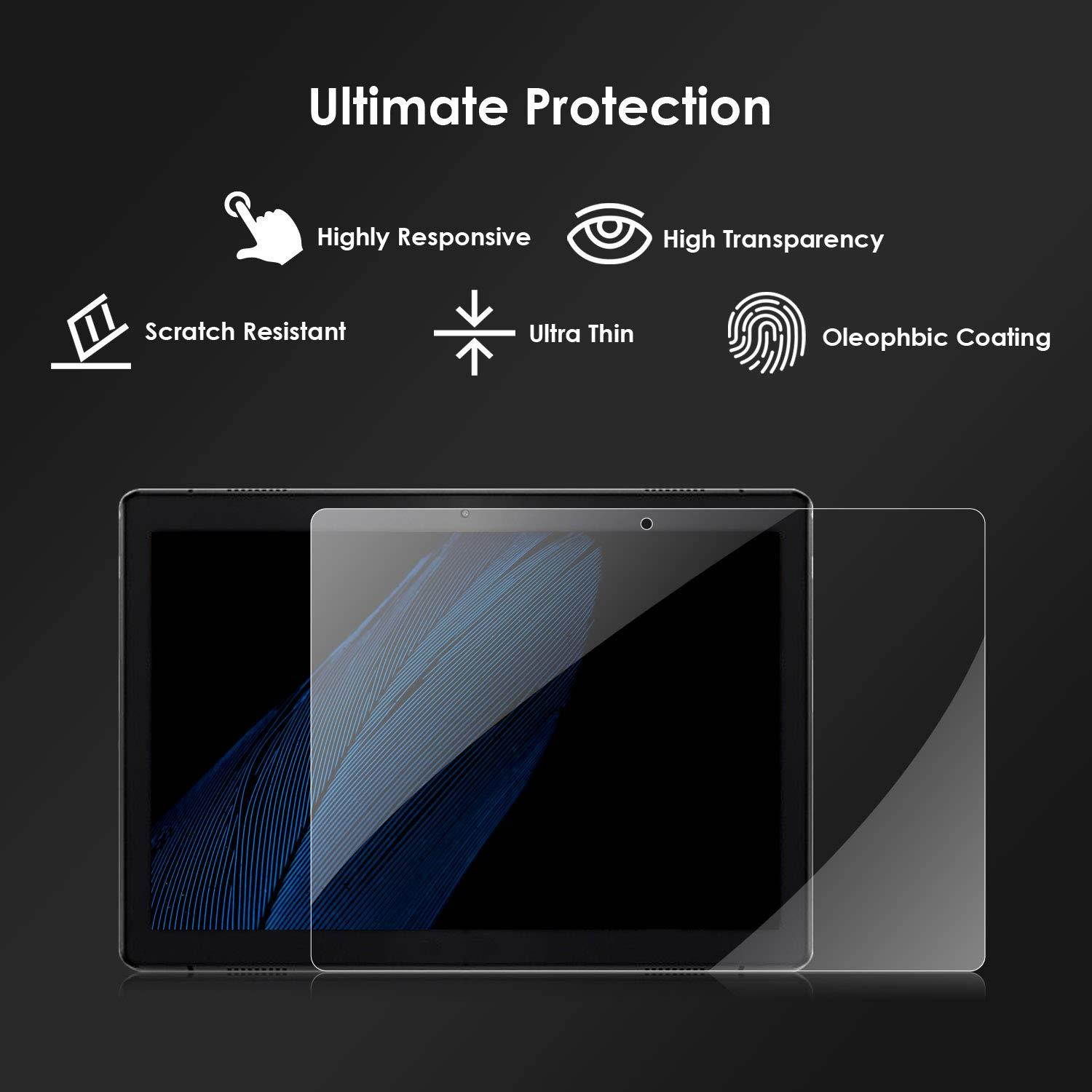 [2 Pack] Tempered Glass Screen Protector for Lenovo Tab M10(NOT Lenovo Smart Tab P10/E10) DETUOSI Screen Protector for Lenovo M10 TB-X605F Anti Explosion Scratch Resist Bubble Free