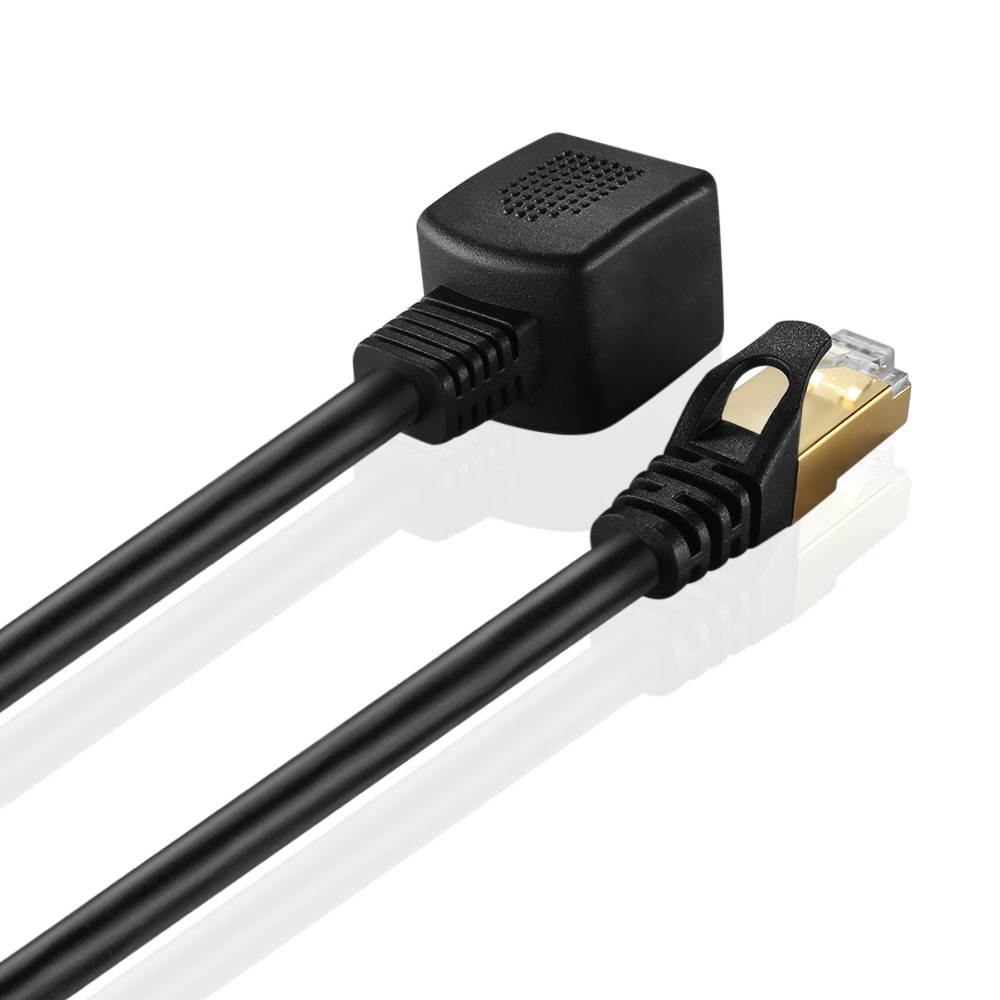 Ethernet Cable Extender Extension Cable Adapter (10FT) - Cat6 Cat5e Cat5 RJ45 Female to Male Network Wiring Coupler Joiner Connector Plug Patch Wire Cord - Black