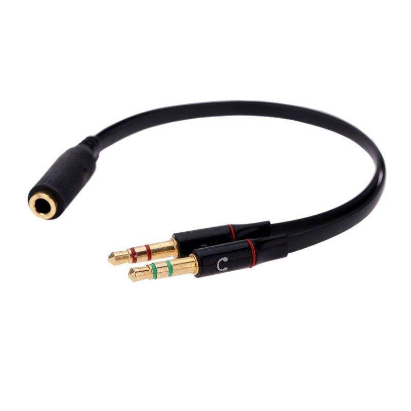 Portable 4 Segment 3.5mm Female to 3 Segment Male Audio Cable Connect Laptop Desktop Computer Tablet PC Headset Headphone WHITE