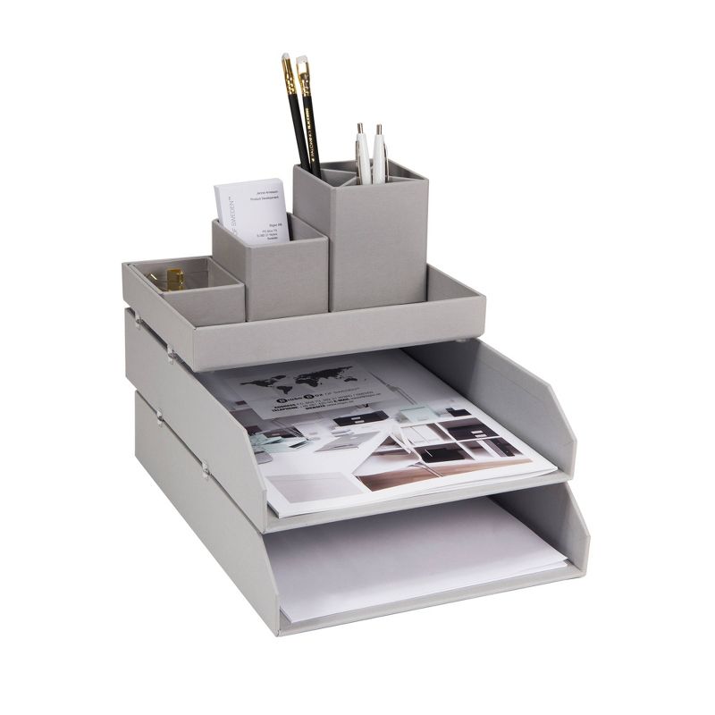Hakan 2pk Letter Trays Gray - Bigso Box of Sweden