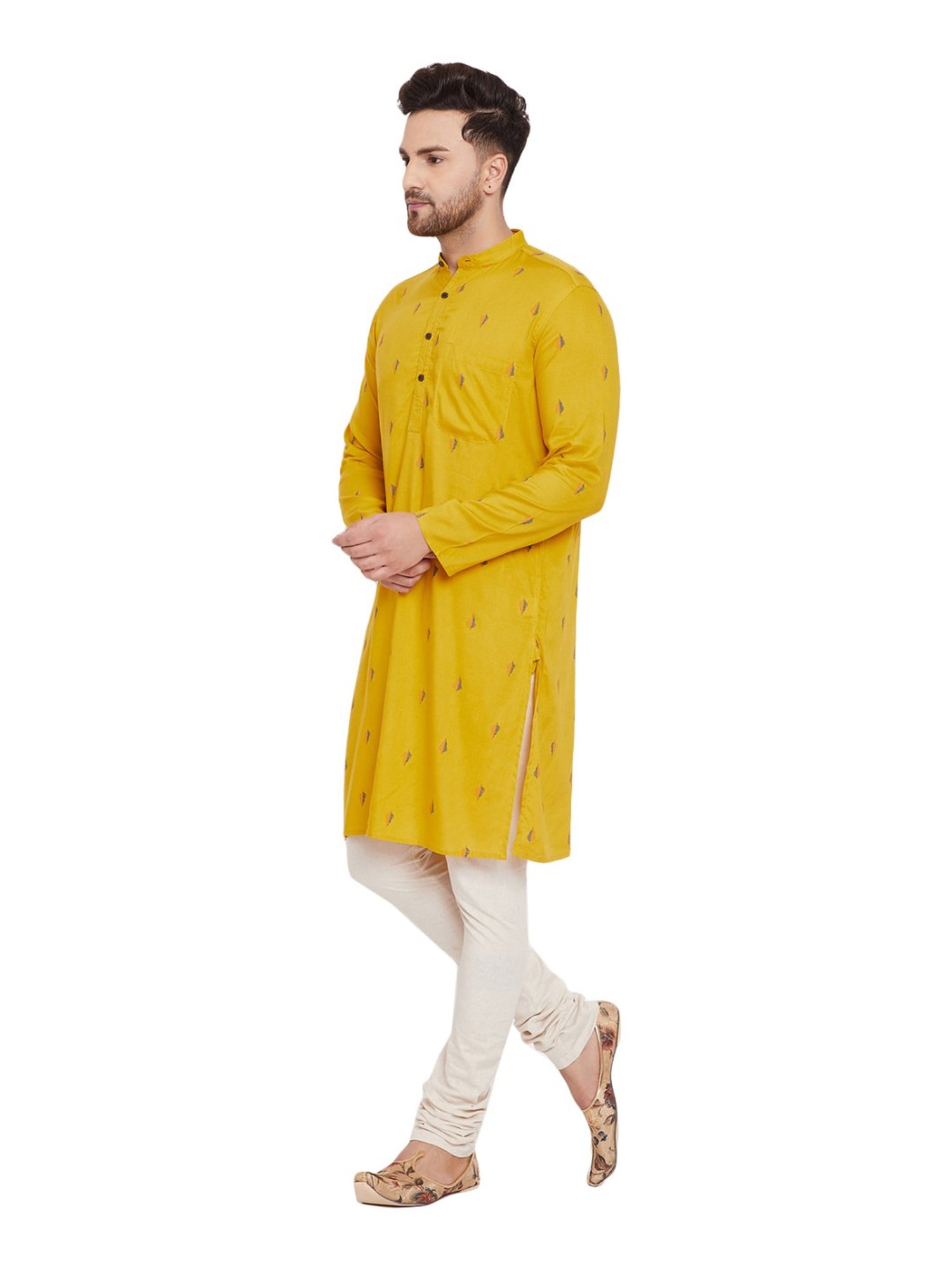 Even Mustard Regular Fit Printed Kurta