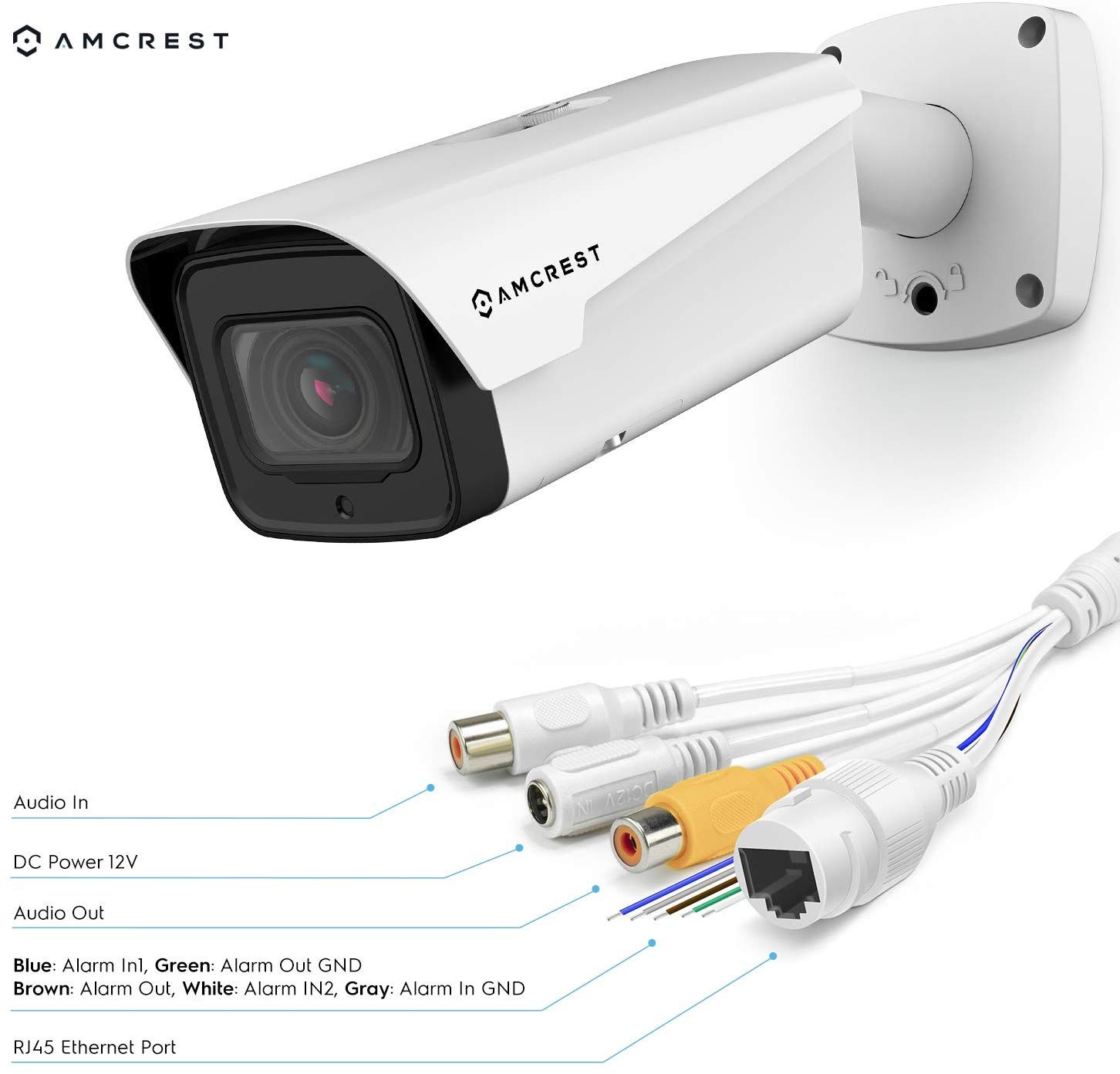 Amcrest 4K Optical Zoom IP Camera, Varifocal 8MP Outdoor POE Camera Bullet, 4X Optical Zoom Security Camera, 2.7mm~12mm Lens, IP67 Weatherproof, IK10 Resistant, MicroSD Recording, (IP8M-MB2546EW)