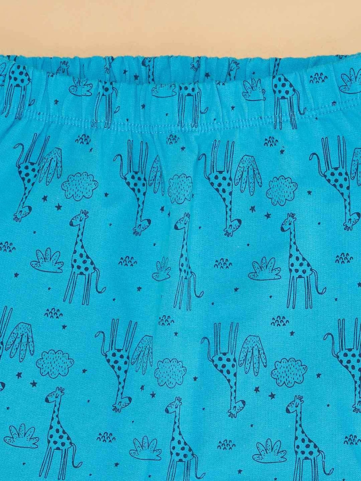 YU by Pantaloons Boys Cyan Blue Printed Pants