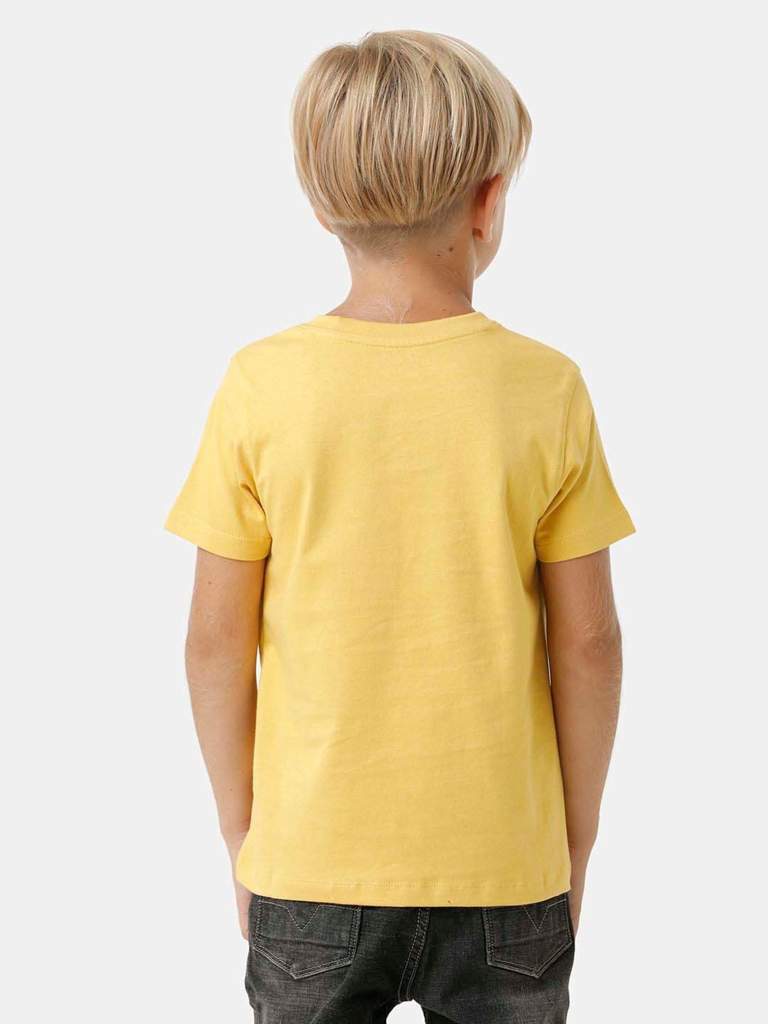 Kate & Oscar Kids Yellow Cotton Printed T-Shirt