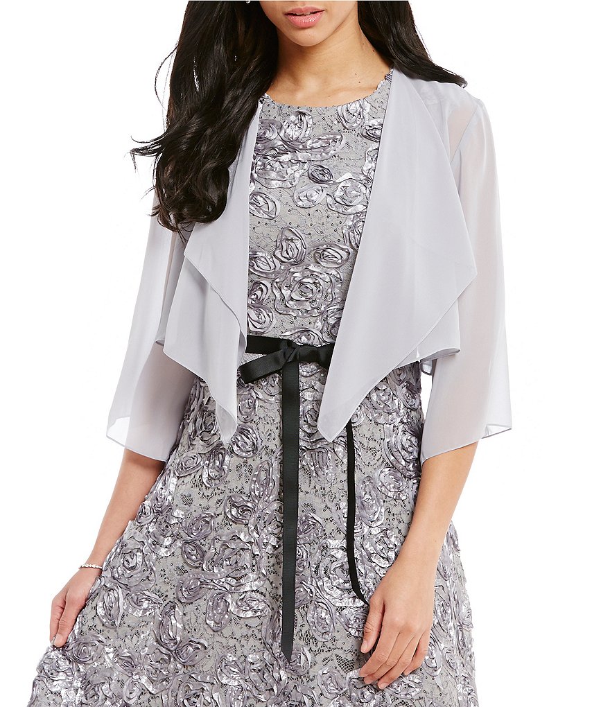 Ali Miles Printed Button Front Floral Wire Neck 3/4 Bell Sleeve Jacket