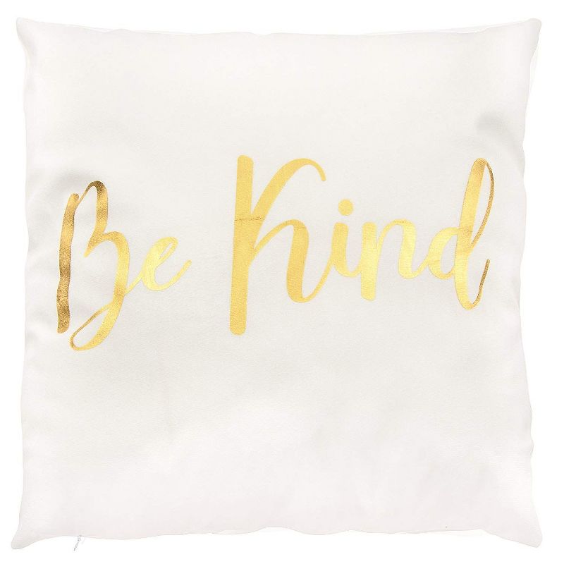 Juvale Set of 4 Pillow Case Cushion Cover with Gold Foil - Be Silly, Be Bright, Be Kind, Be Honest 17x17 in