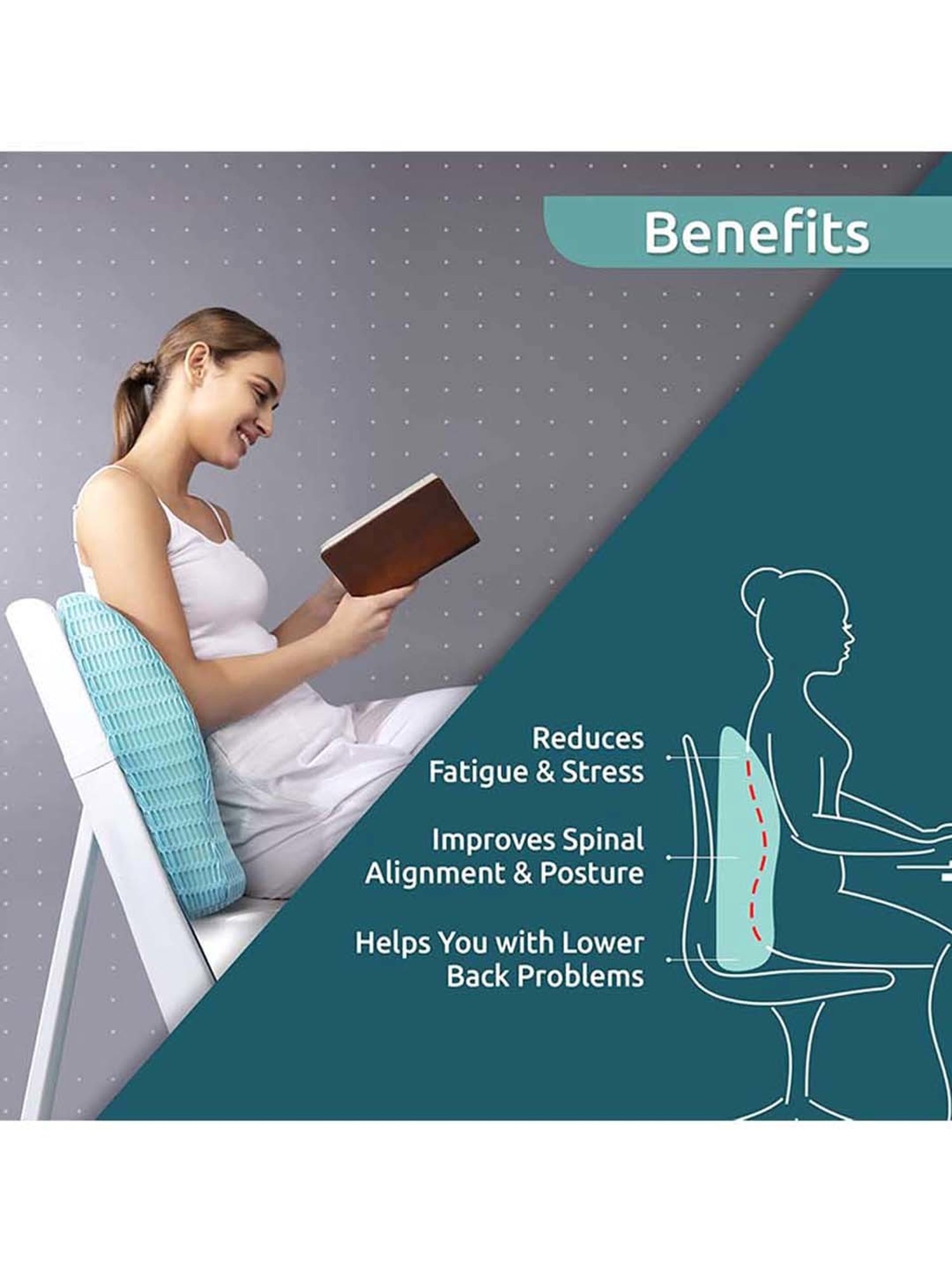 HealthSense Soft-Spot BC-21 Backrest Cushion (Ice Blue)