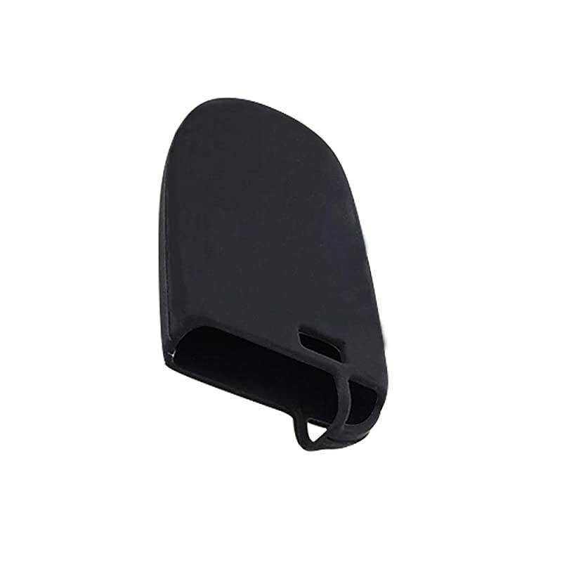 Autotech Remote Key Silicone Rubber Keyless Entry Shell Case Fob and Key Skin Cover fit for Jeep Grand Cherokee, Chrysler 300, Dodge Durango, Charger, Challenger, Journey (1 Pair) (Black)