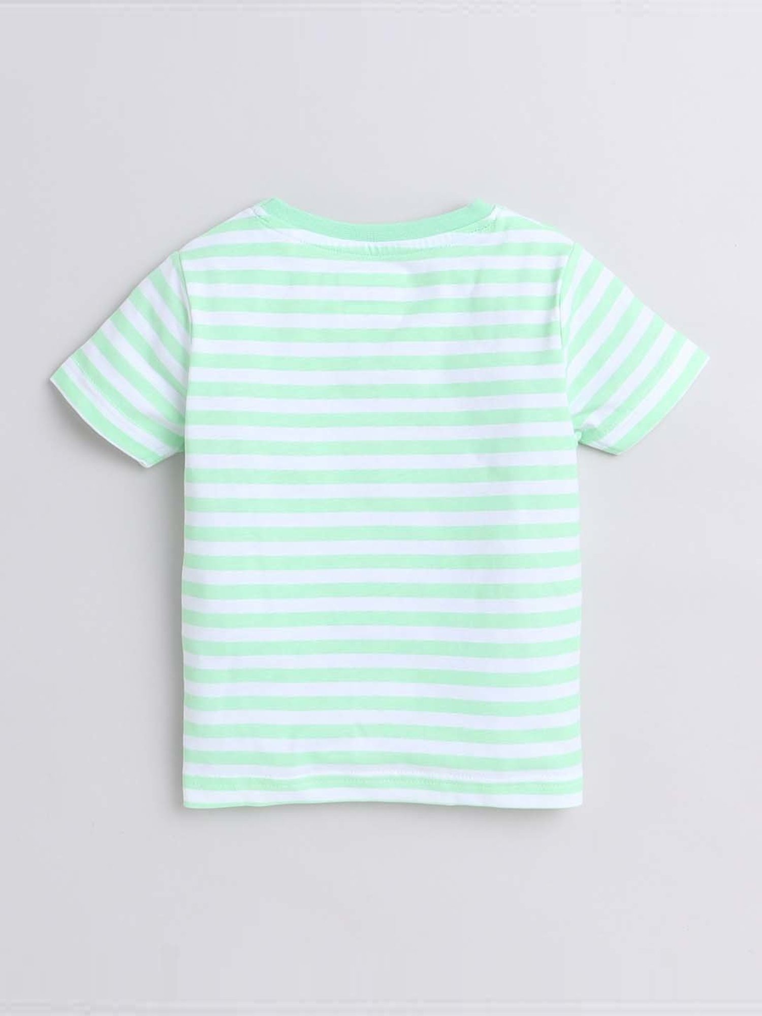 Bumzee Kids Mint Green & Yellow Cotton Printed T-Shirt Set