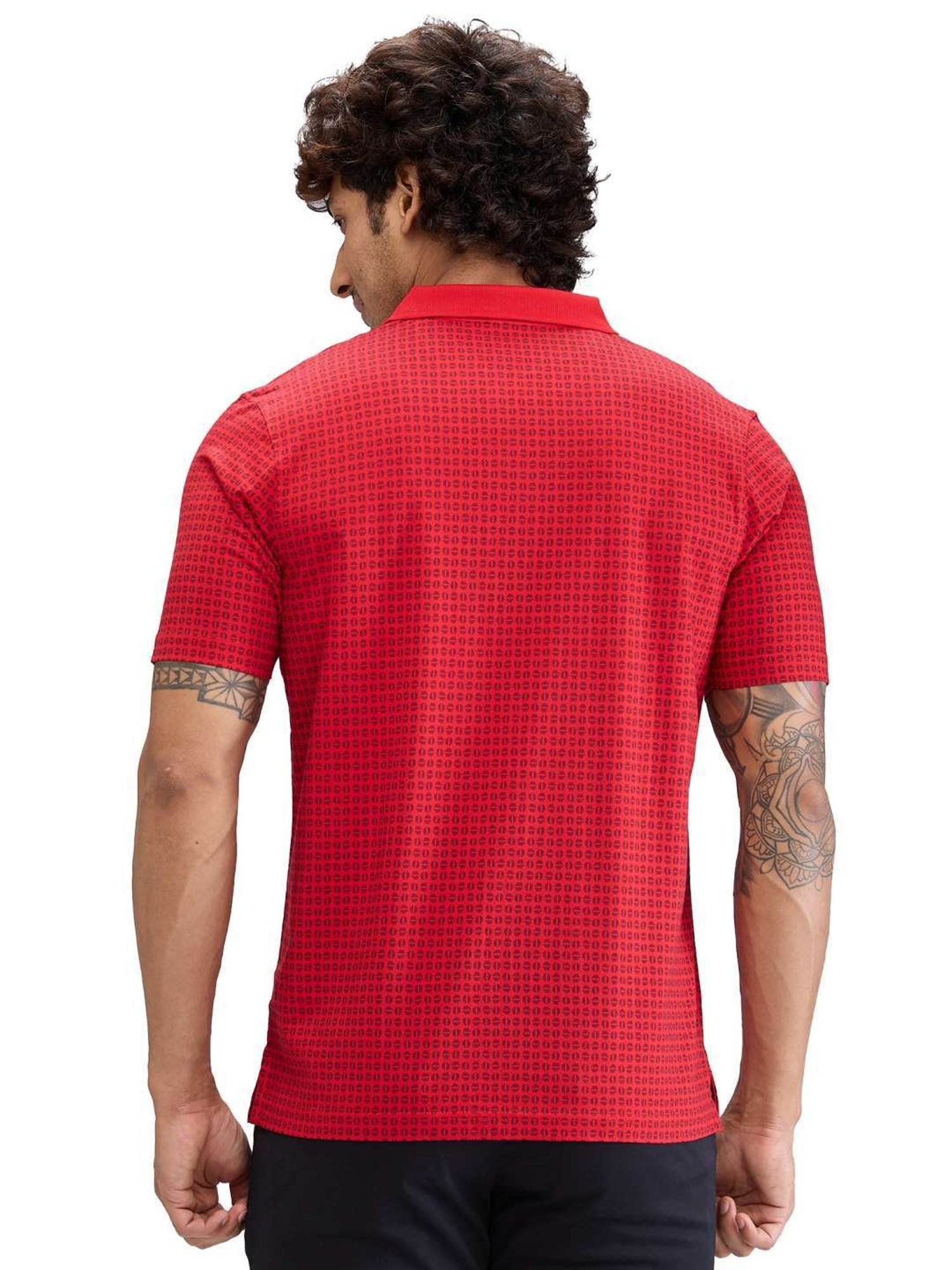 Colorplus Red Classic Fit Printed Polo T-Shirt