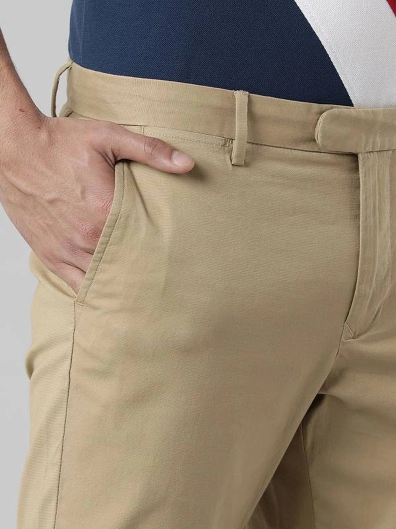 Indian Terrain Khaki Slim Fit Trousers