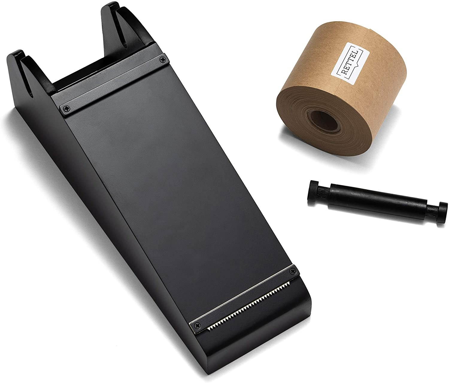 RETTEL - Rettel Desktop Roller - Kraft Paper Desktop Roller - 1 Kraft Paper Roll Included (Black)