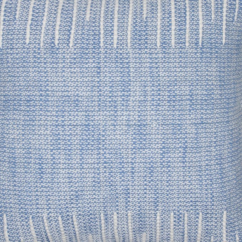 Blue Hand Woven 18 x 18 inch Decorative Cotton Throw Pillow Cover With Insert and Hand Tied Fringe - Foreside Home & Garden