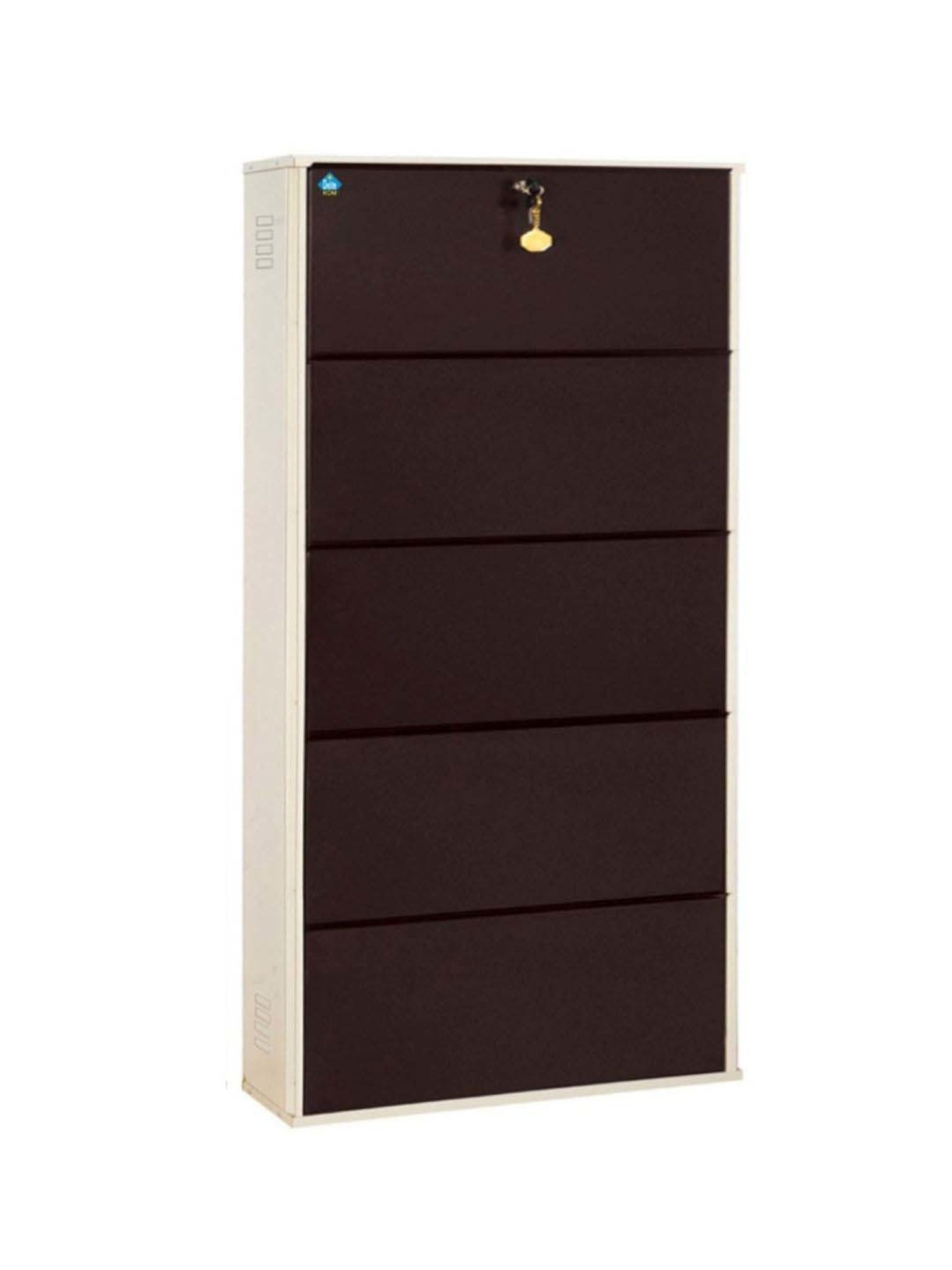 Delite Kom Metal Shoe Rack - 29" 5 Shelf, Ivory Coffee, PowderCoat, Wall Mount, DIY