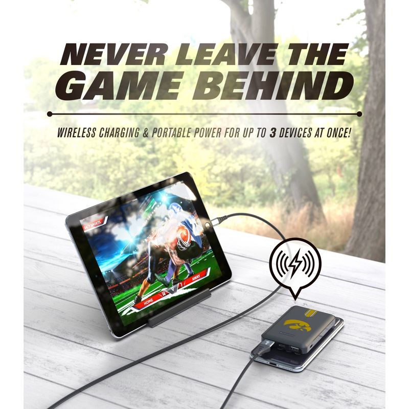 NCAA Iowa Hawkeyes 5000mAh Wireless Charging Power Bank