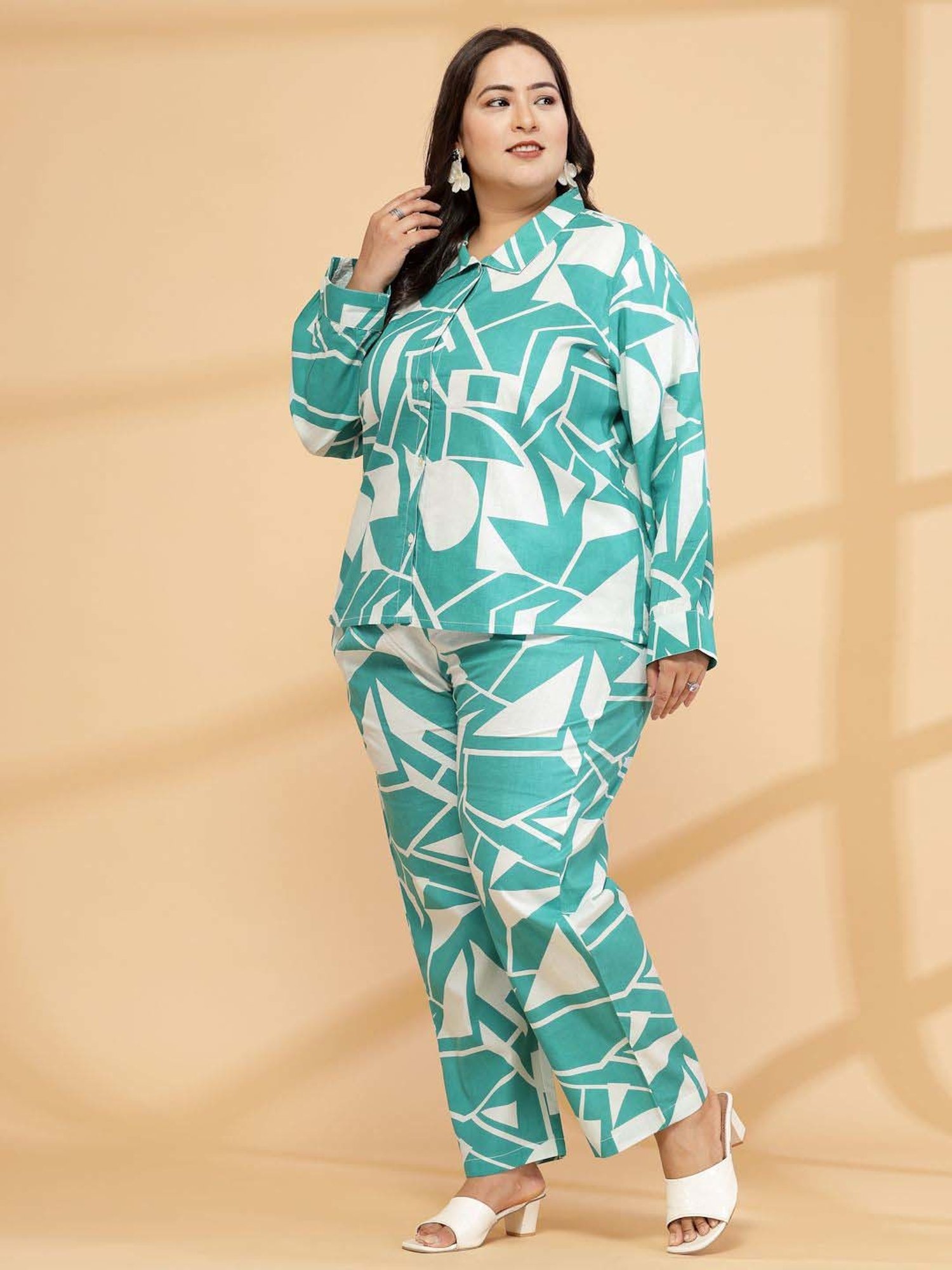 Sringam Blue Cotton Printed Co-Ord Sets