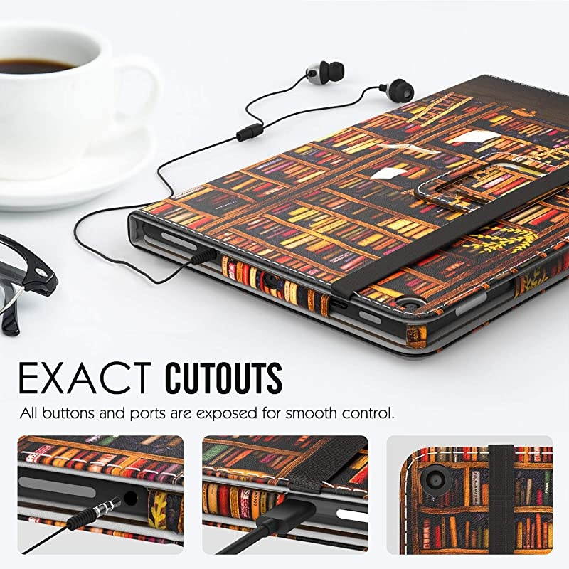 Case Fits AllNew  Fire HD 10 Tablet 7th Generation and 9th Generation 2017 and 2019 Release Slim Folding Stand Cover with Auto WakeSleep for Fire HD 101 Bookshelf