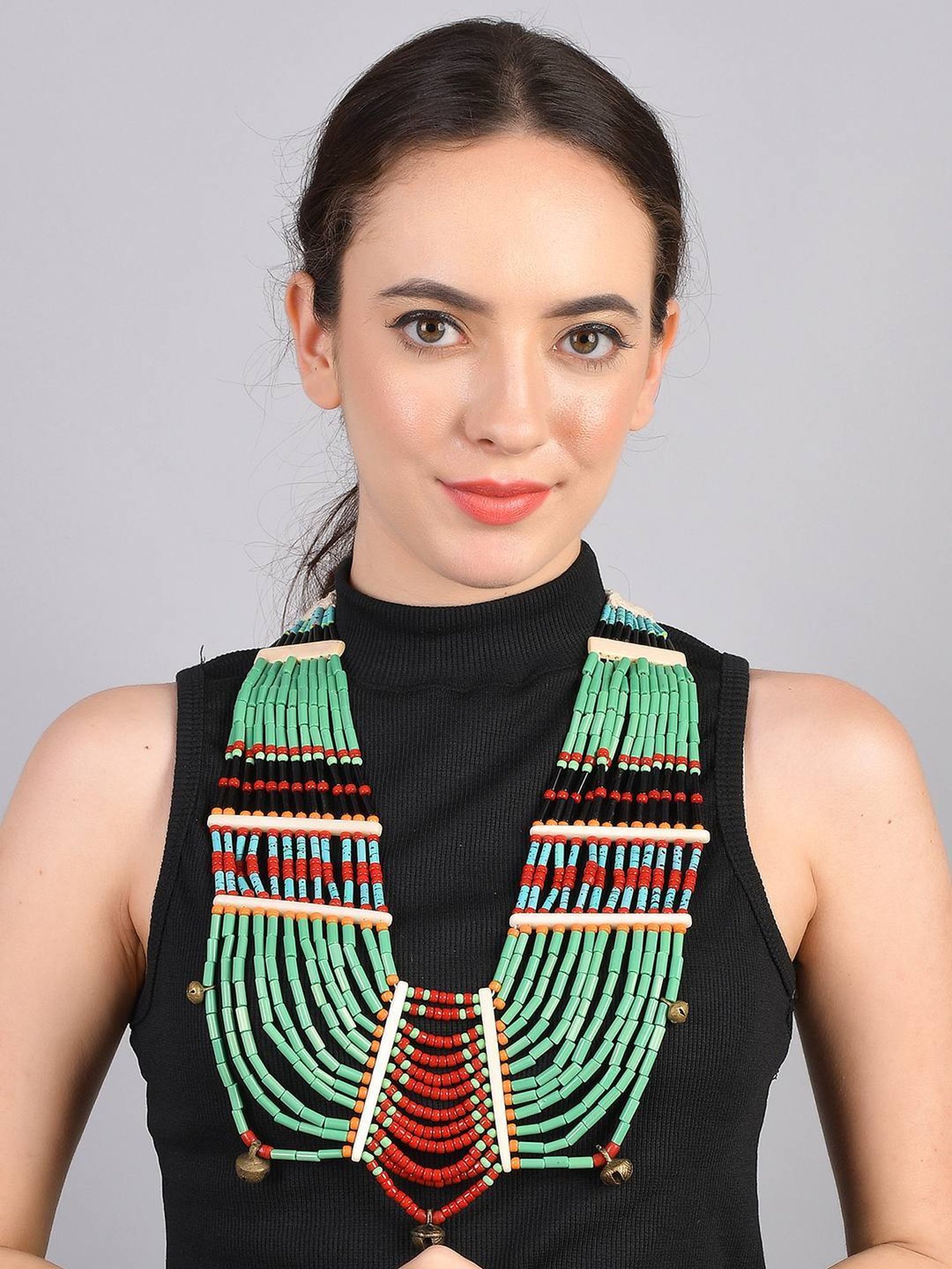 Imli Street Multicolor Vintage Naga Beaded Tribal Necklace