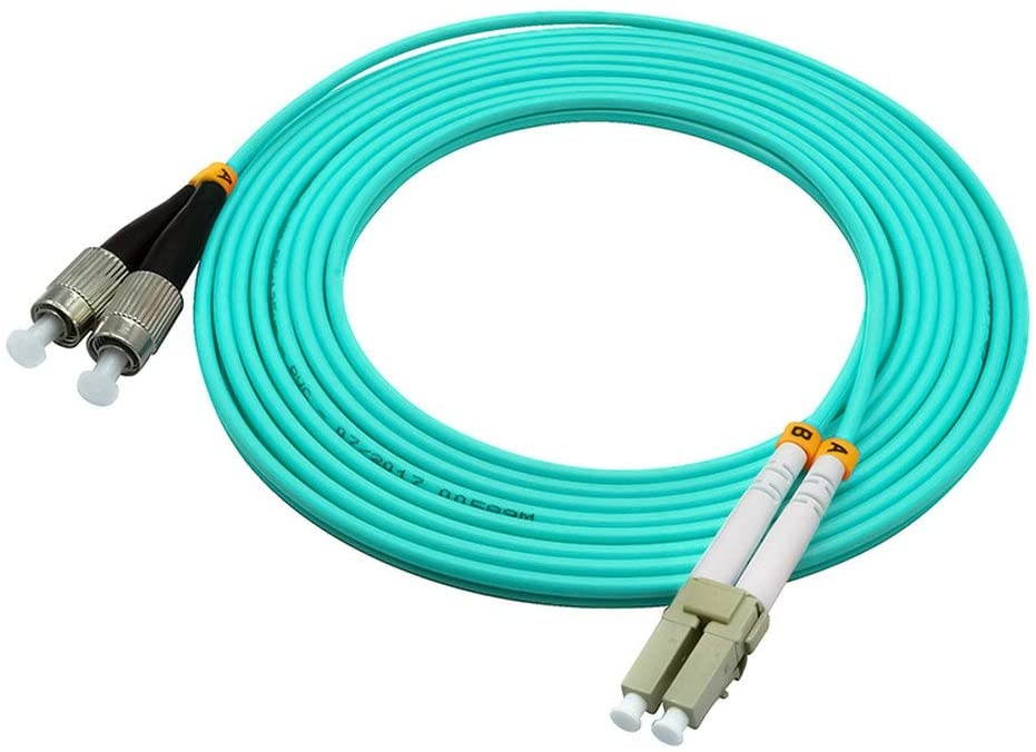 Jeirdus 2Meters 6ft LC to FC Duplex 50/125 10G OM3 Multi-Mode Fiber Optic Cable Jumper Optical Patch Cord LC-FC