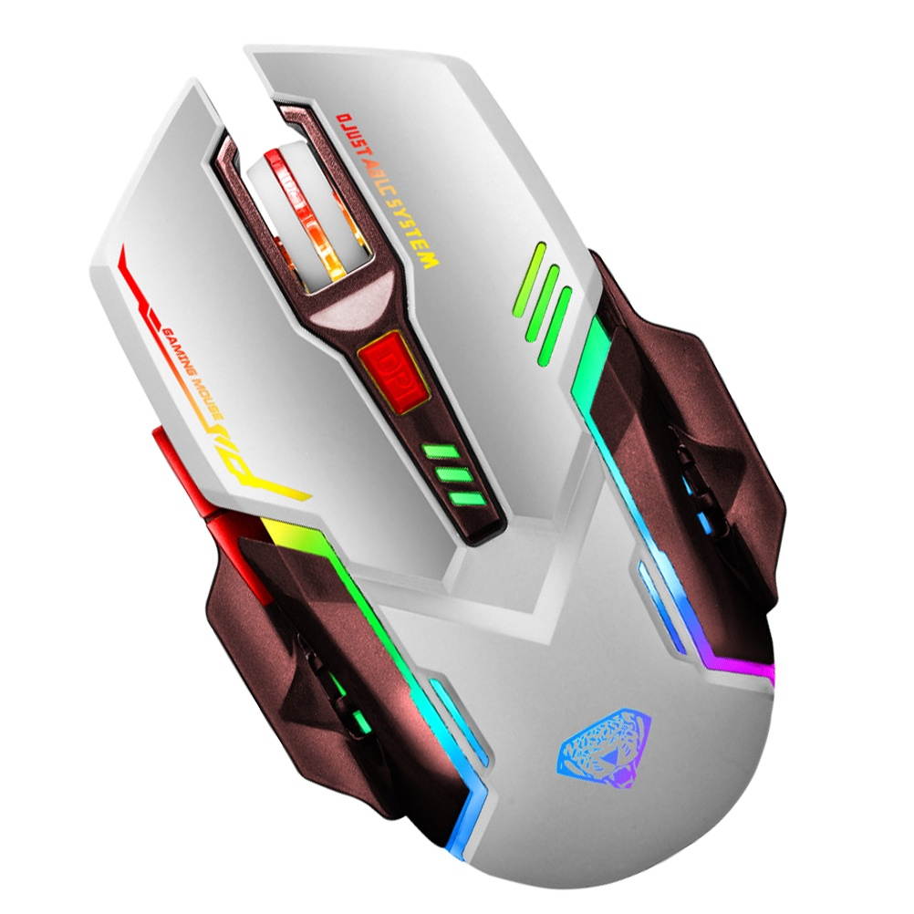 FRCOLOR G402 Ergonomic Luminous USB Wired Gaming Gaming Mouse, Silent Luminous 6 Programmable Side Buttons Gaming 6D Mouse, Suitable  For   Window XP/7/8/10