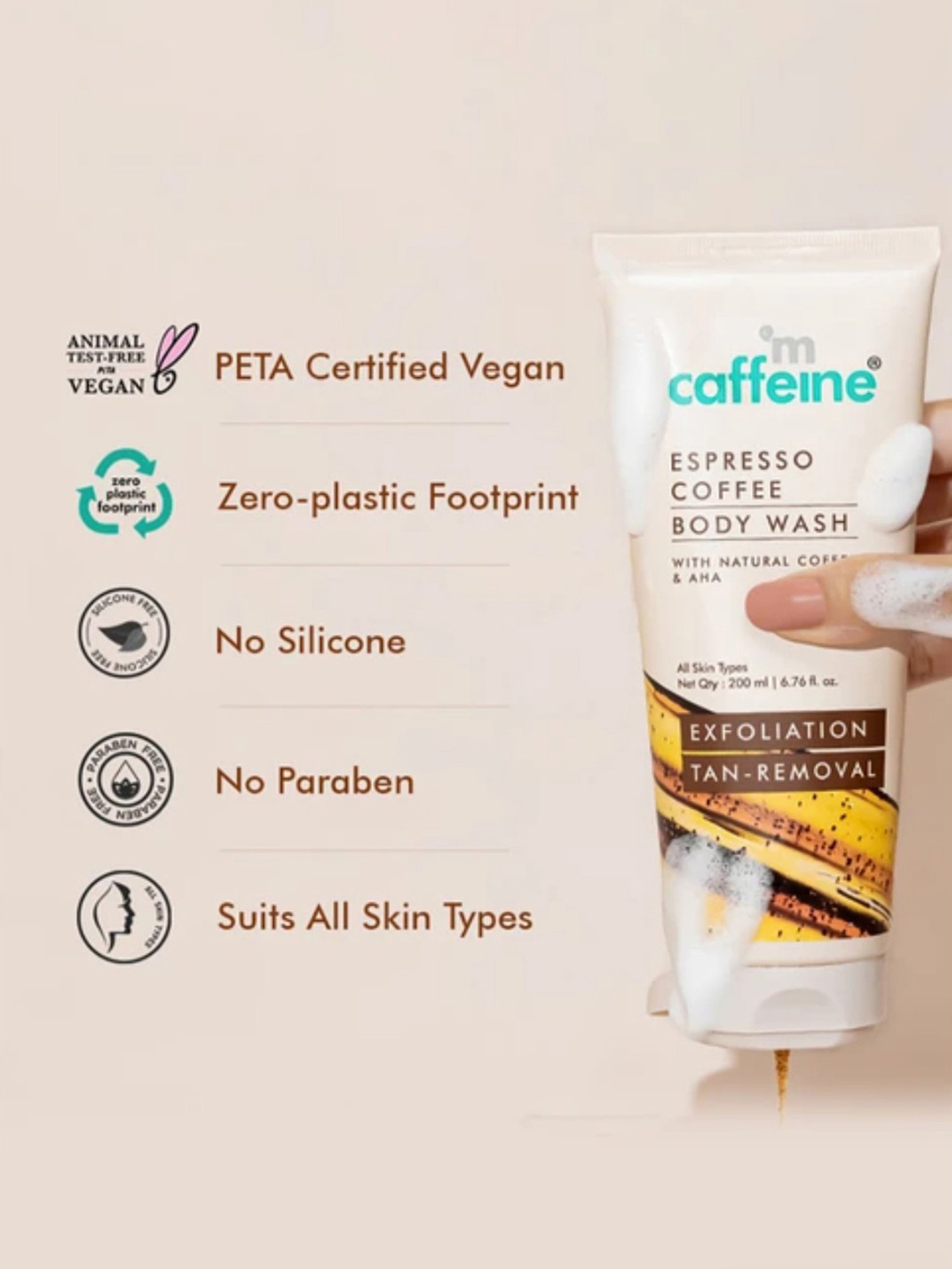 mCaffeine Espresso Coffee Body Wash - 200 ml