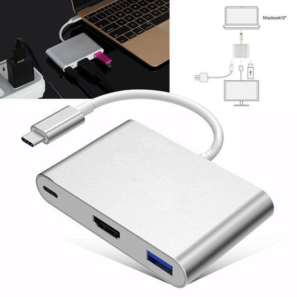 USB 3.1 Type-C to 4K HDMI USB 3.0 Adapter 3-in-1 Hub For Apple for Macbook