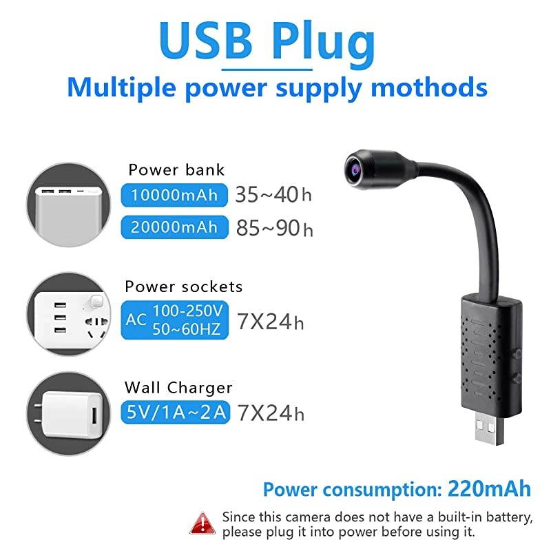 Spy Hidden CameraRettru Portable HD 1080P Nanny Camera with Motion DetectionPerfect Indoor and Outdoor Tiny Covert for Indoor Security Inside Spying