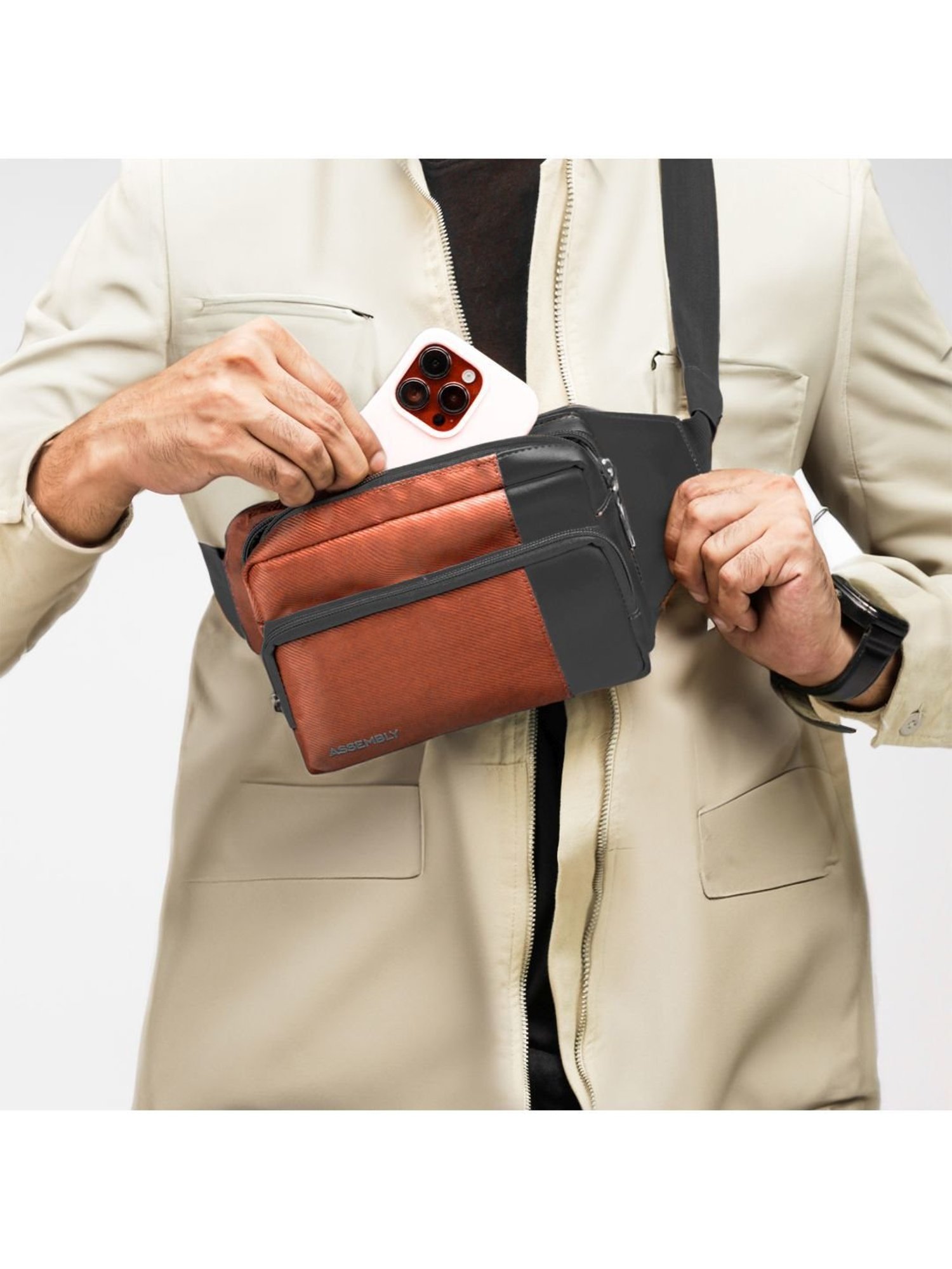 Assembly Rust Color Block Waist Pouch