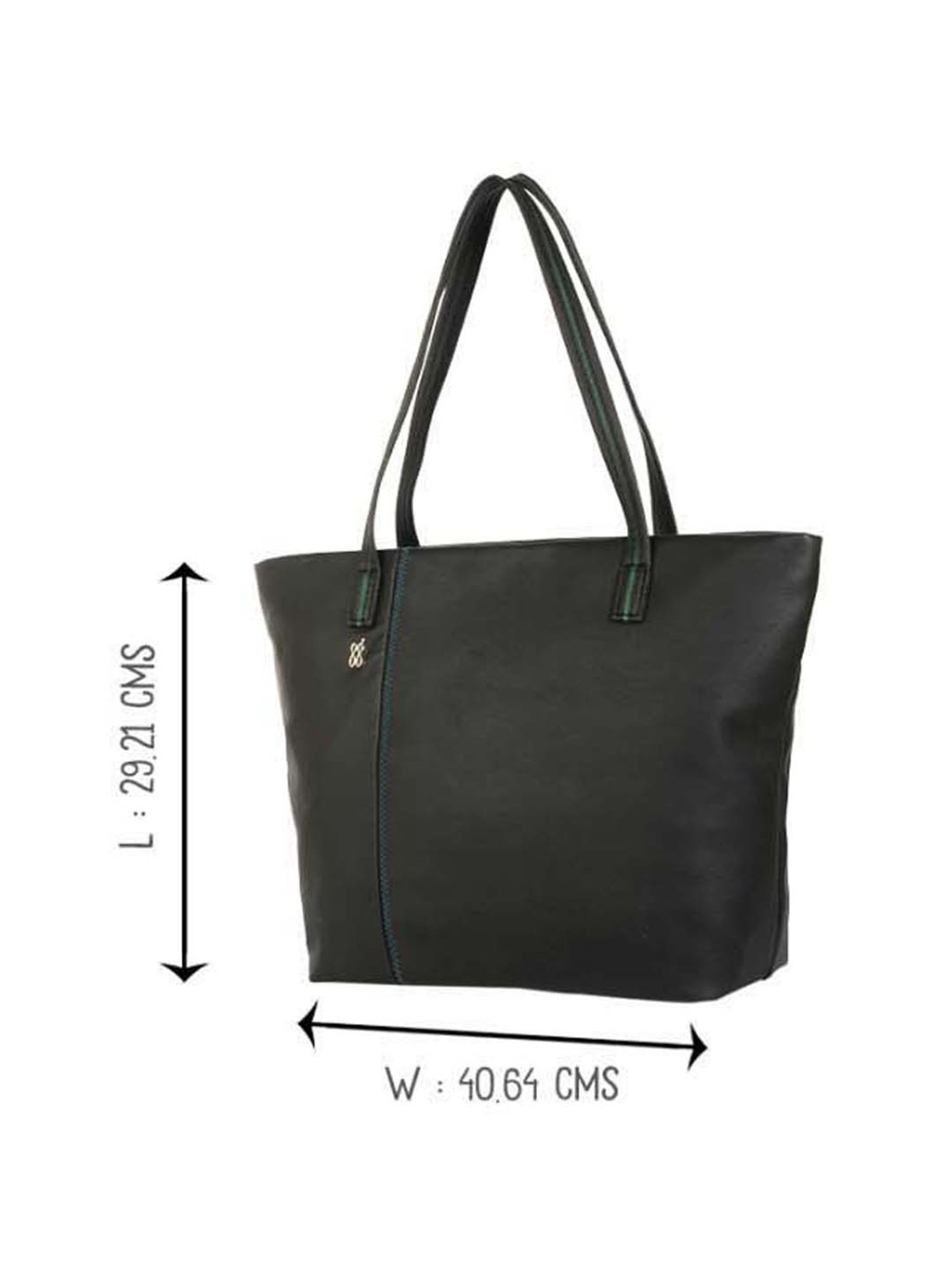 Baggit Black Solid Medium Tote Handbag