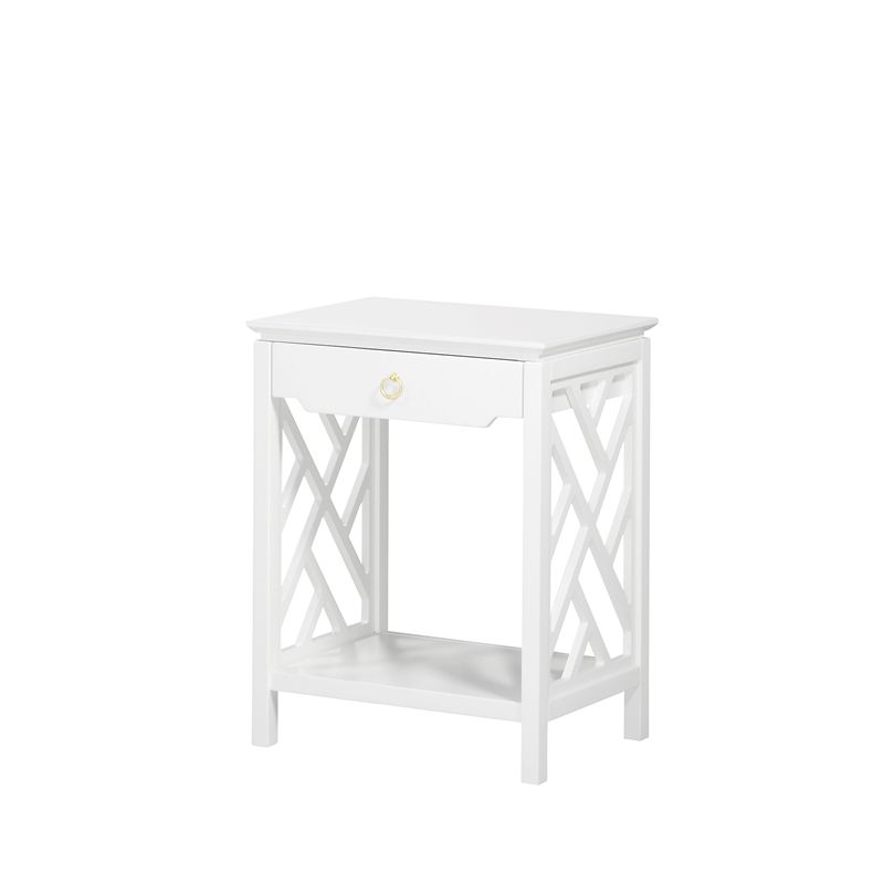 (Set of 2) Modern Night Stand in White - Comfort Pointe