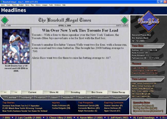 Baseball Mogul 2009 PC Game
