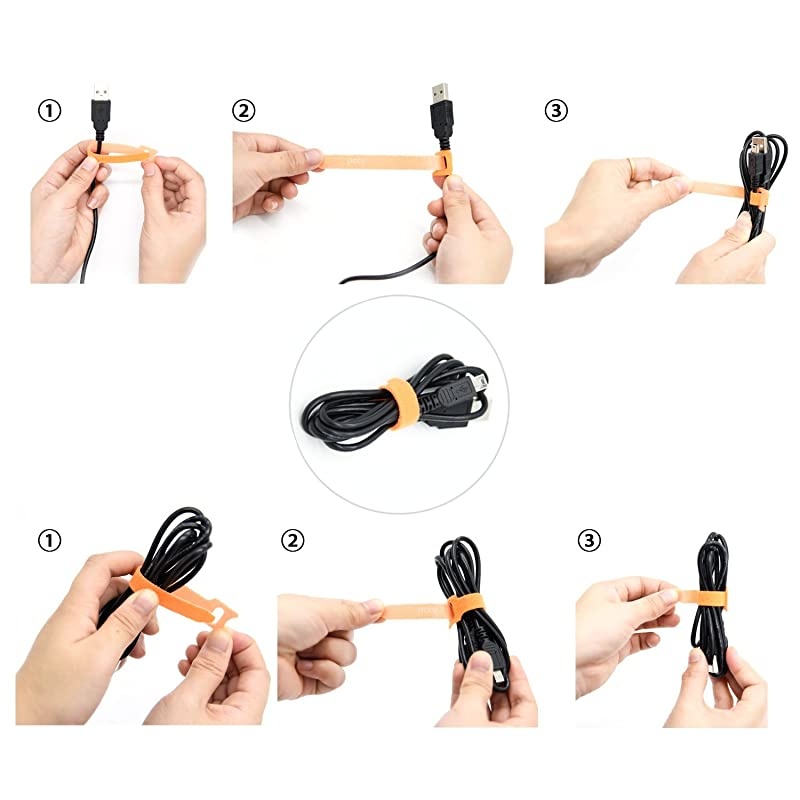Reusable Fastening Cable Ties 60 Pcs 30 pcs 4 30 pcs 8 Microfiber Cloth Hook and Loop Cord Management Wire Organizer Straps Assorted Colors