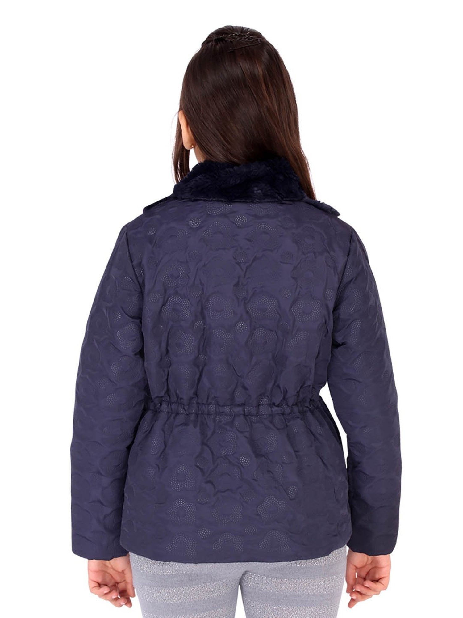 Elle Kids Black Self Pattern Jacket