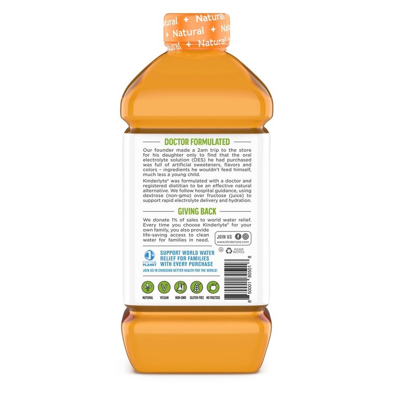 Kinderlyte Natural Oral Electrolyte Orange Solution - 33.8 fl oz