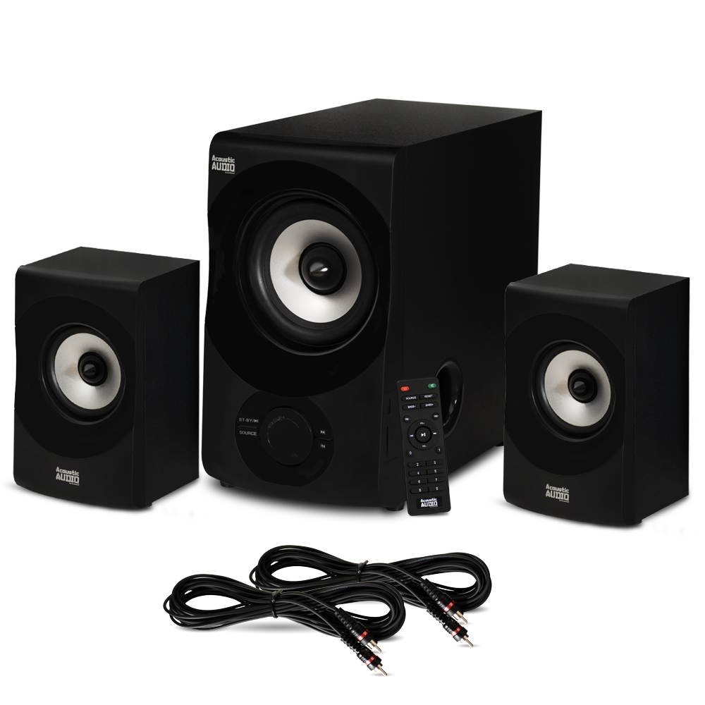 Acoustic Audio AA2171 Bluetooth 2.1 Home Speaker System with USB and 2 Extension Cables