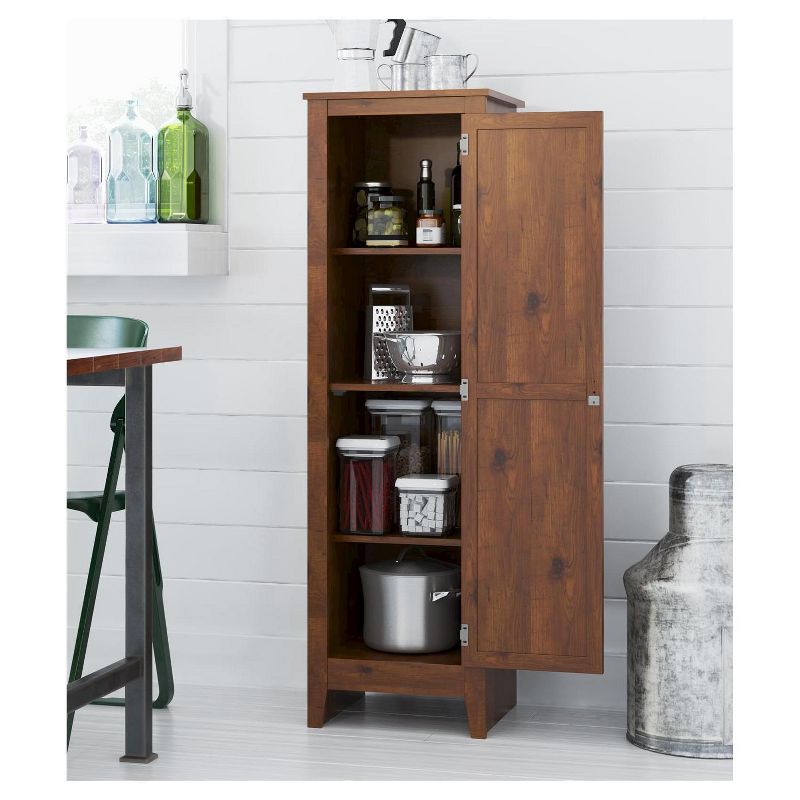 Hagar Single Door Storage Pantry Cabinet Pine - Room and Joy
