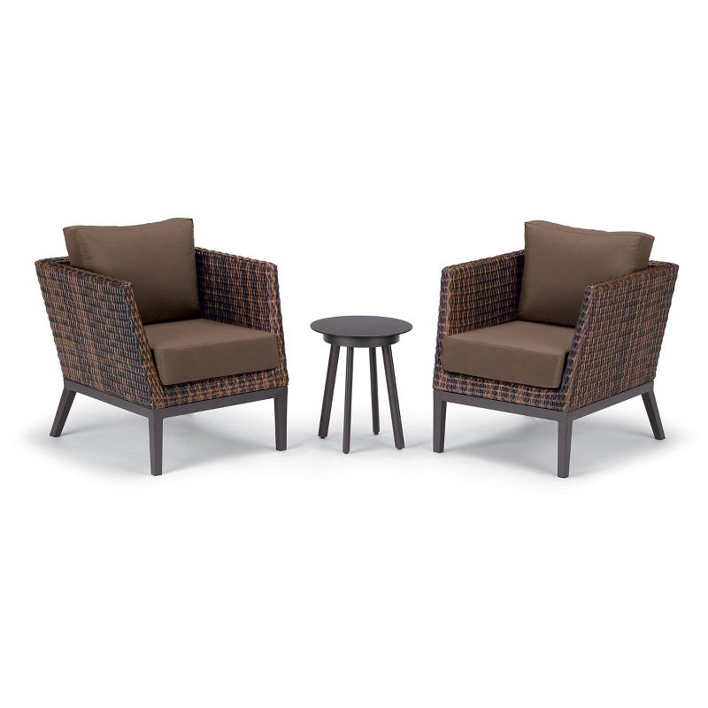 Salino Woven Resin Wicker Patio Club Chair - Brown - Oxford Garden