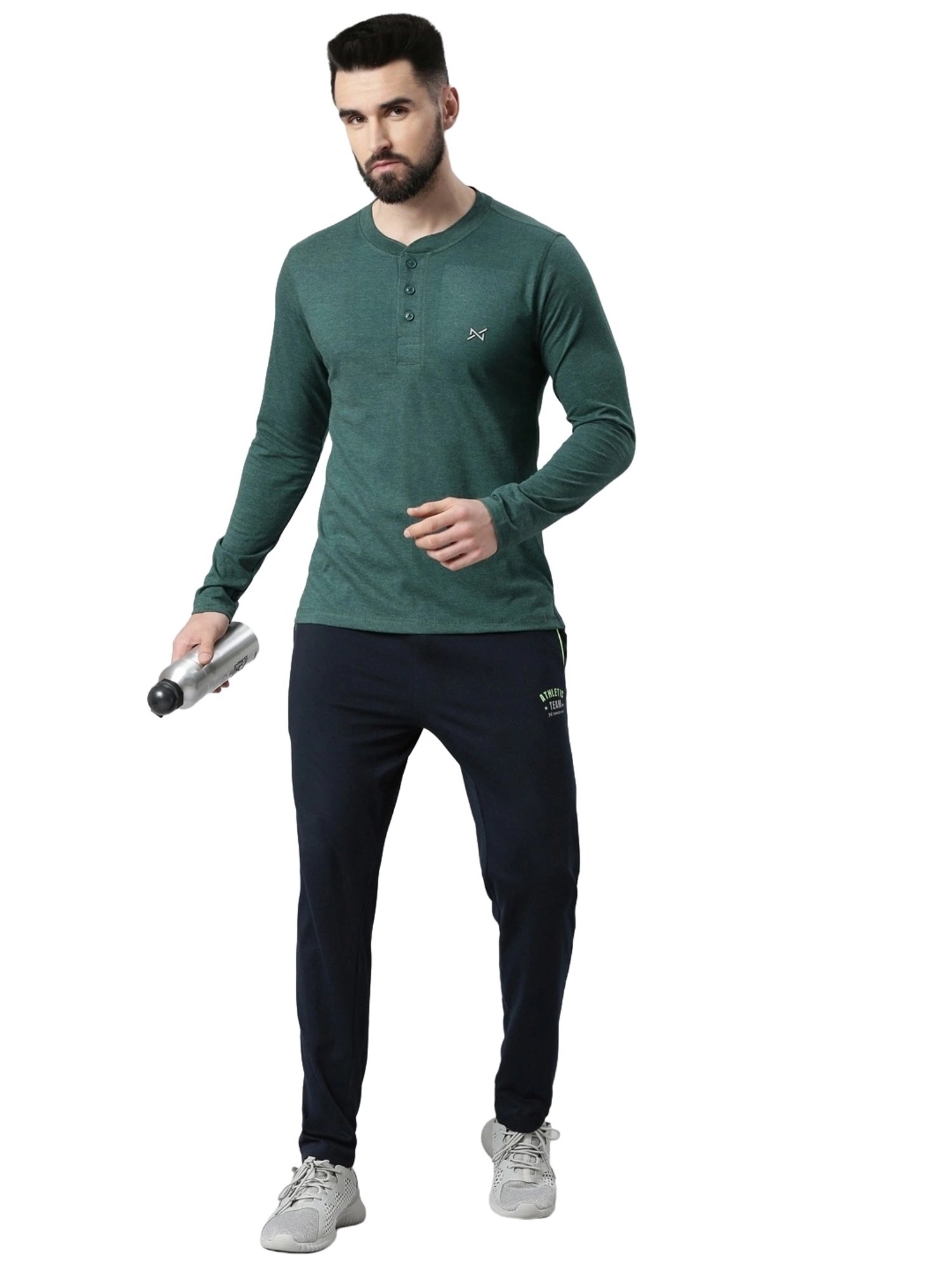 Force NXT Navy Cotton Regular Fit Trackpants