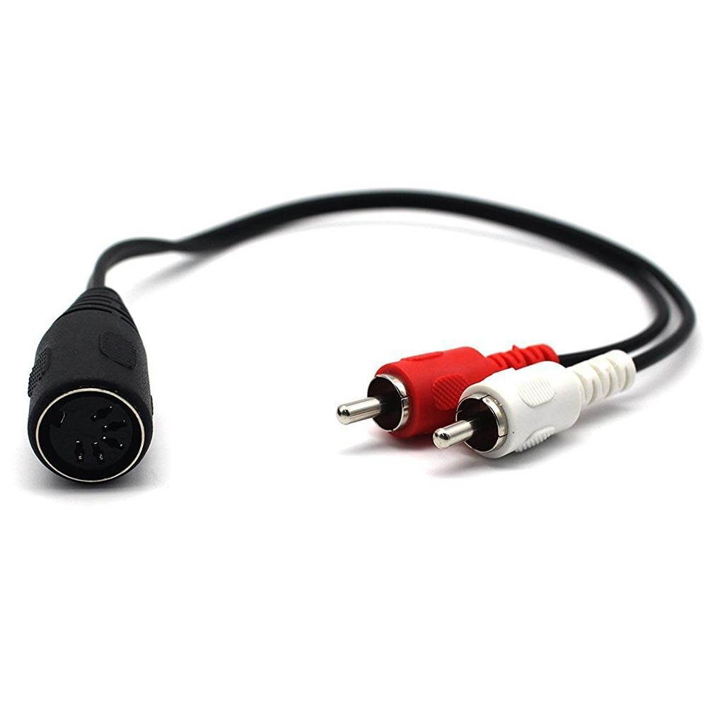 5 Pins 0.3M DIN Female To 2  Male Plug AMP Audio Adapter reduces noise anti interference Cable Data transmission Audio wire