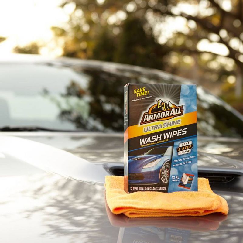 Armor All 12ct Ultra Shine Wash Wipes Automotive Wash