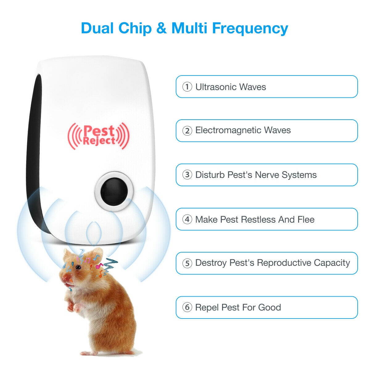 6X 2020 Ultrasonic Pest Repeller Control Electronic Repellent Mice Rat Reject