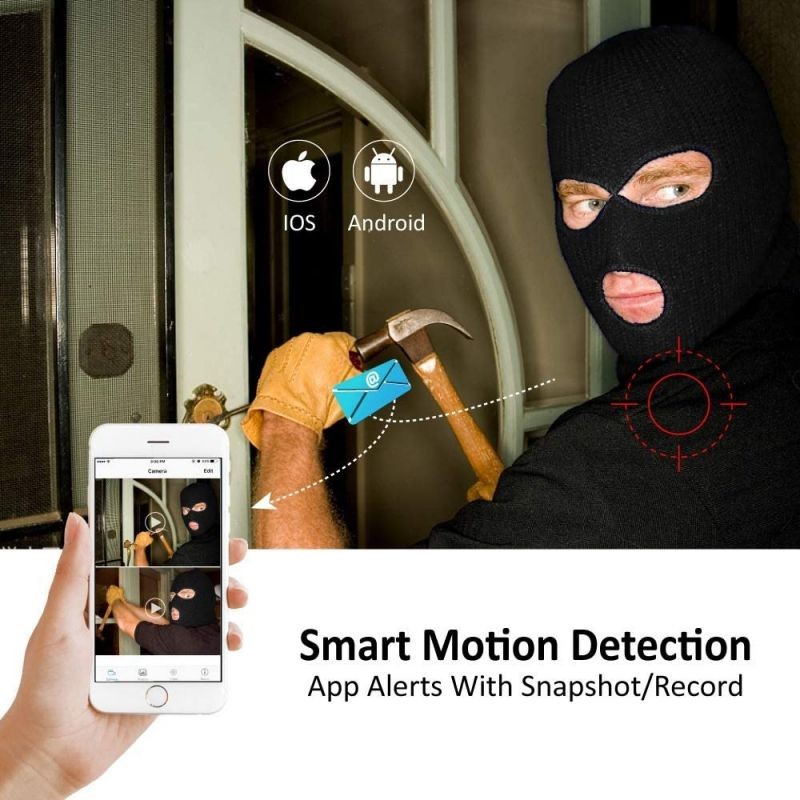 zxcv Wireless Surveillance Cameras Outdoor Long Range 1080P HD Dynamic Capture IP66 Waterproof Mail Alarm Video Playback Infrared P2P Wireless Monitoring System