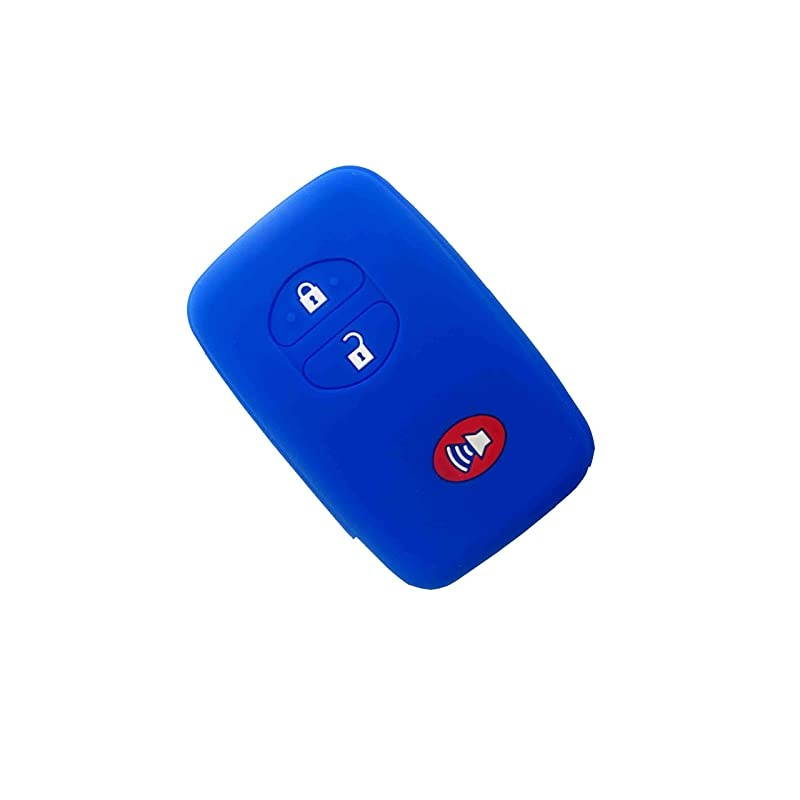 Autotech Remote Key Silicone Rubber Keyless Entry Shell Case Fob and Key Skin Cover fit for Toyota 4runner Venza Avalon Land Cruiser Camry Prius 1 Pair Blue