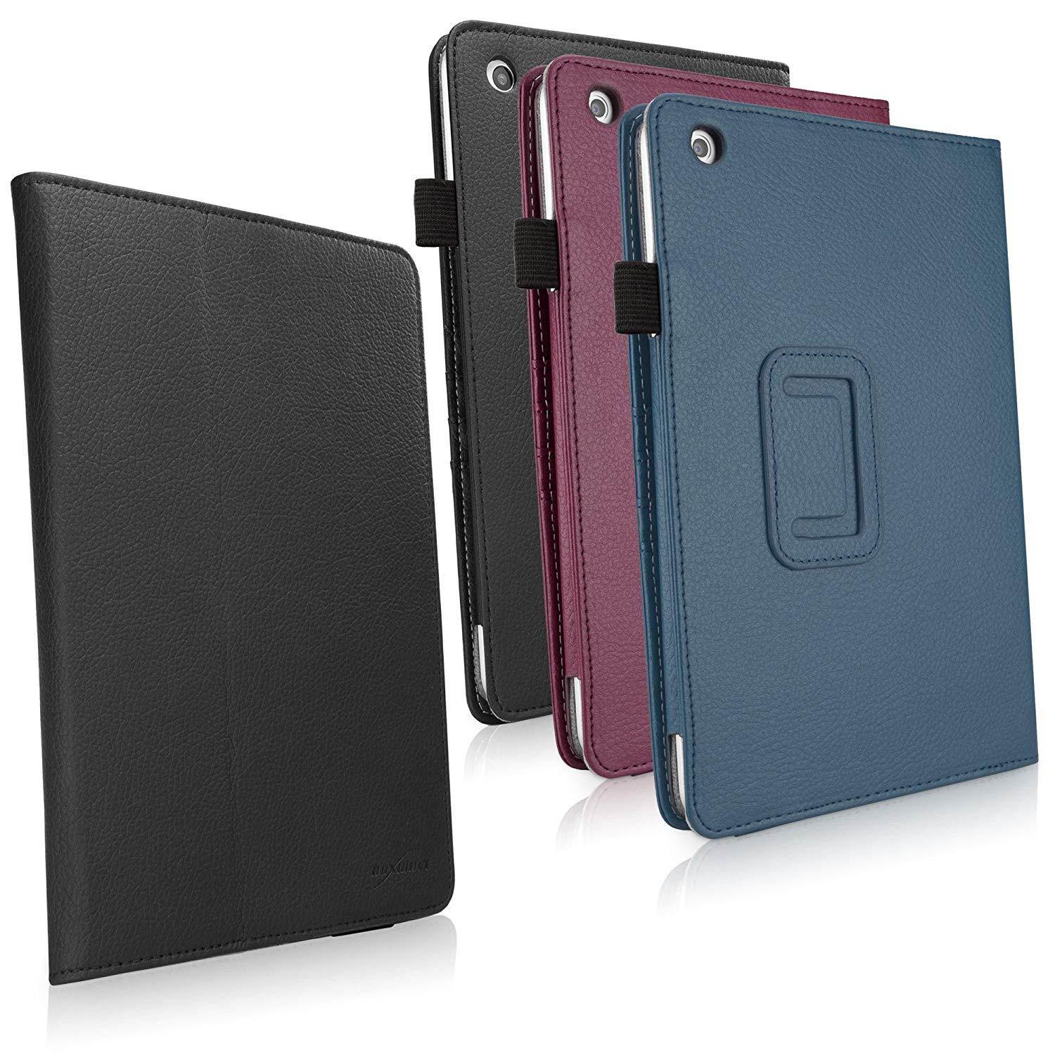 iPad mini 3 Case, BoxWave [Folio Stand Case with Strap] Leather Cover w/Stand and Wristlet for Apple iPad mini 3, Retina, 1st Gen - Slate Blue